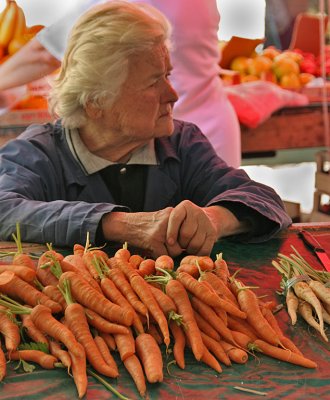 Woman Selling Carrots
