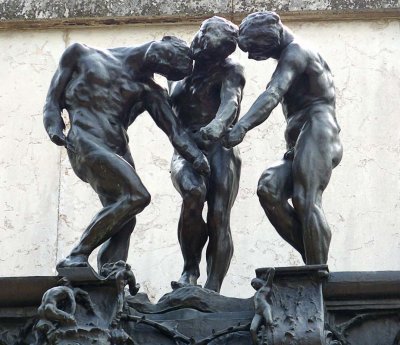 Auguste Rodin, Porte de l'Enfer, dtail - petits hommes sans mains