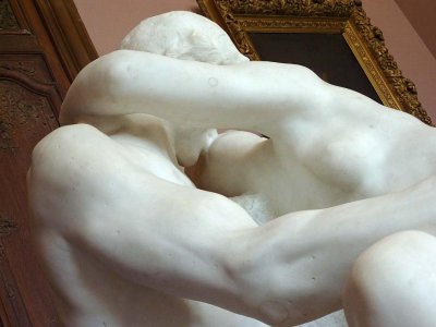 Auguste Rodin, Le Baiser, dtail c.1882, remarquez comme les lvres sont soudes...