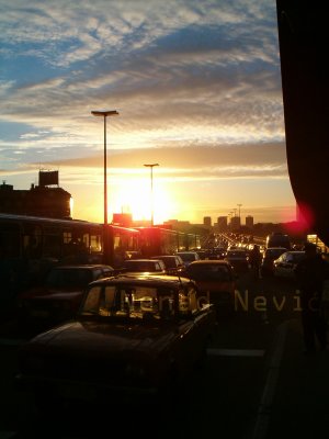 Sunset over the Branko's bridge.