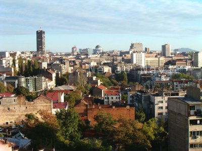 Belgrade and hill Avala in the background at right