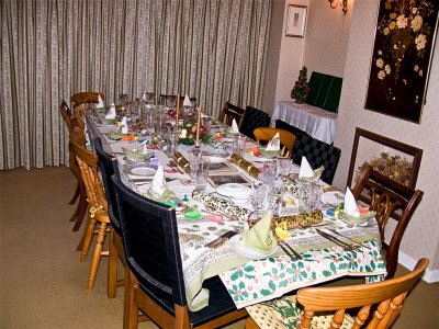 Stephen's table set for the family dinner on 9 January 2009