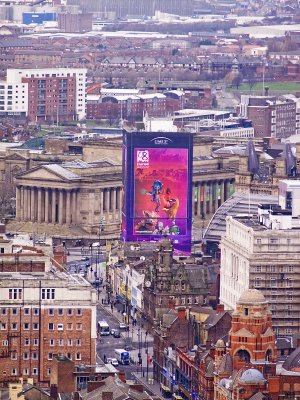 St Georges Hall behind the Capital of Culture advert.