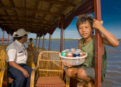 Approaching  a fishing village on Tonle Sap Lake