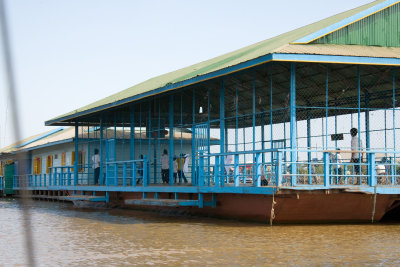 Floating school complete with athletic court