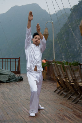  Tai Chi being demonstrated on the sun deck
