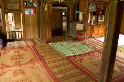  Inside of a large, traditional house in the village