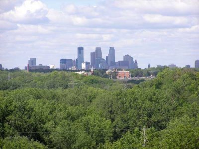 View of Minneopolis Skyline from Round Tower