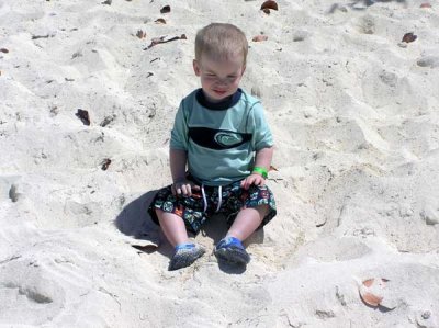 Scott playing on Sapphire Beach
