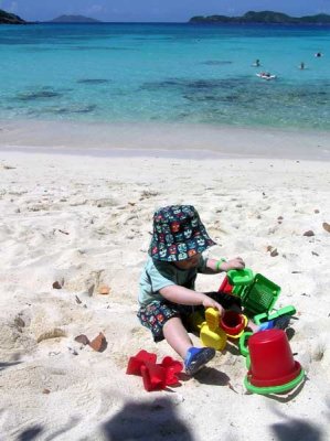Scott playing on Sapphire Beach