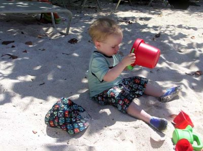 Scott playing on Sapphire Beach