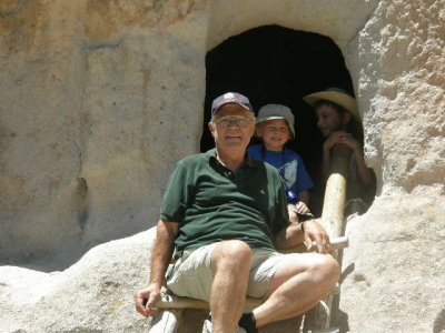 Exploring native American ruins at Bandelier.JPG