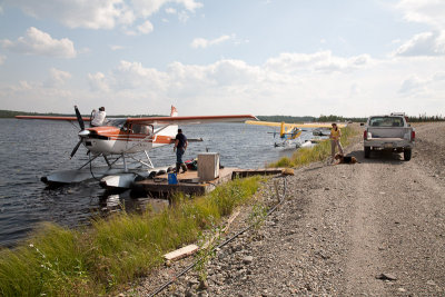 Loading gear into float plane