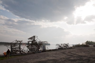 Tanana - fish wheels at the Yukon river
