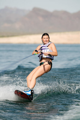 Deanna wakeboarding