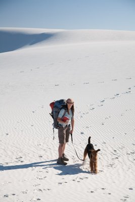 Bea hiking with Thunder