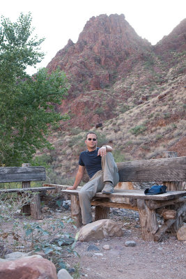 Relaxing after the 5 hour ride down
