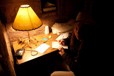 Writing postcards