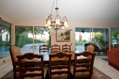 Dining room and view of the pool