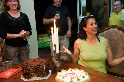 Birthday cake, girl and candles