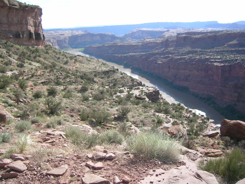 Looking down to the river