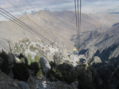Looking down the tram from the top station
