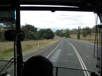 The bus ride from Hobart to Lauceston
