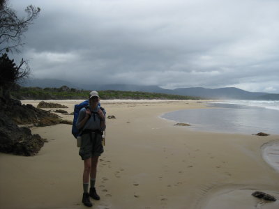 Annie on Prion Beach by Grotto Creek