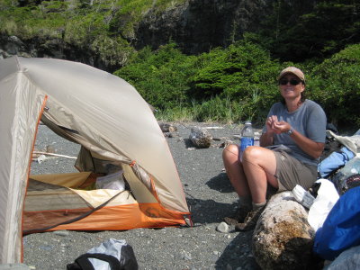 Camping on our own beach