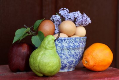 fruit eggs bowl