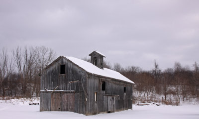 wooden barn with cupola