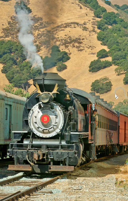 No. 3 in action - steam whistle and smoke