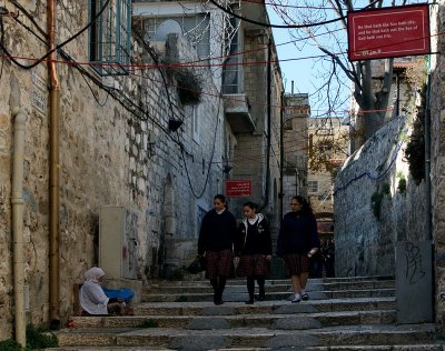 Beggar and Academy High School Students