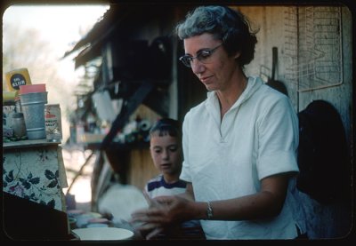 Ellen and Marian Thomson at Home on Rio Mulege Mexico 1961