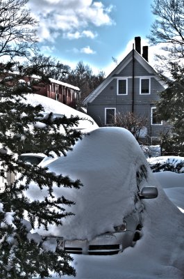 Snow on Car (HDR)