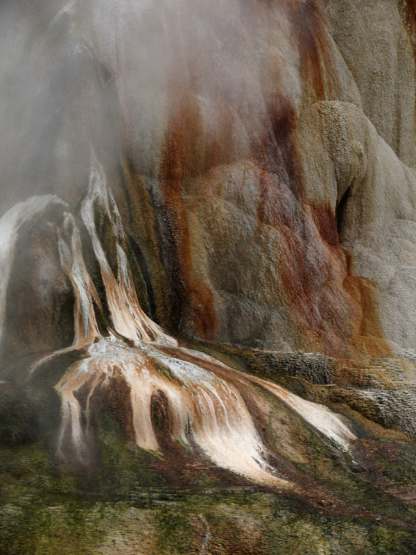 Travertine formation, Mammoth Hot Springs, Yellowstone National Park, Wyoming, 2008