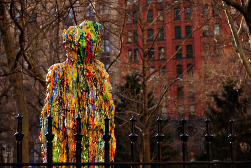 Melting sculpture, City Hall Park, New York City, New York, 2009