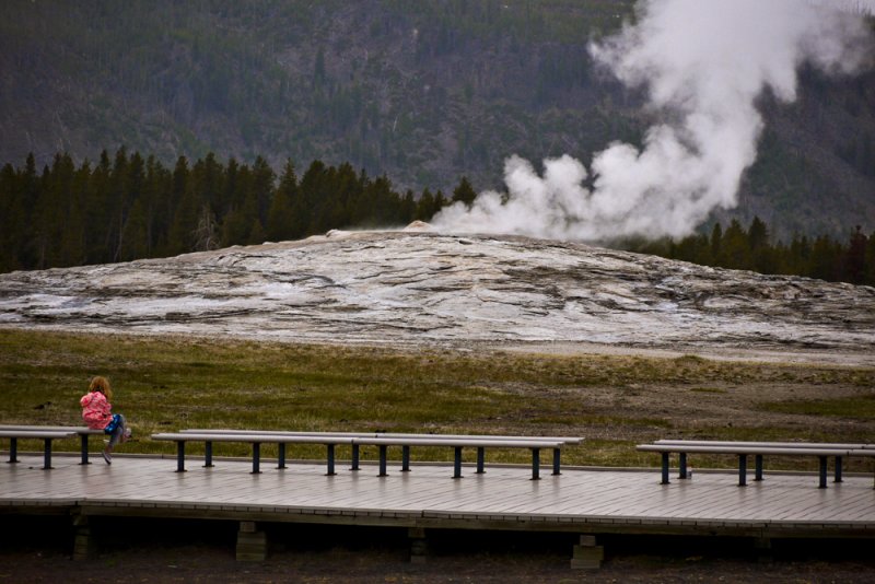 Waiting for Old Faithful, Yellowstone National Park, Wyoming, 2010