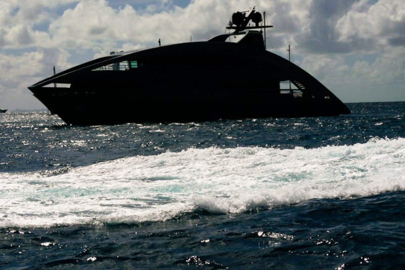Stealthy yacht, St. Barts. French West Indies, 2011