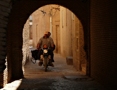 Riding with dad, Tozeur, Tunisia, 2008
