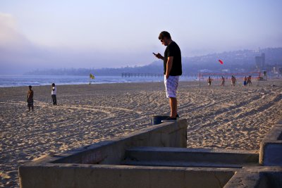 On the wall, Mission Beach, San Diego, California, 2010