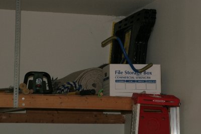 Mom on storage shelf