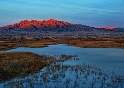 Sunrise on Turtle Mountain and Lake Havasu