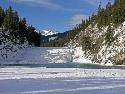 Bow Falls beneath Banff Springs Hotel