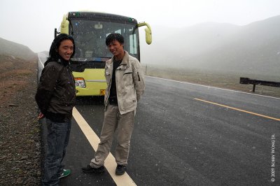 Our guides in front of our private bus