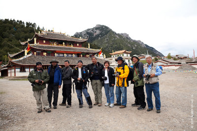 At the monastery, a group shot to end the day.