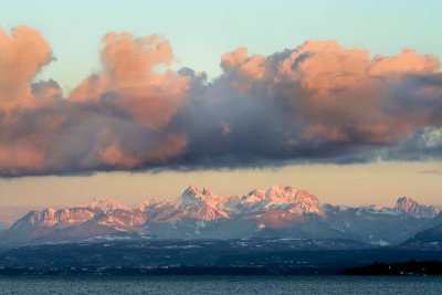 Pink clouds at sunset