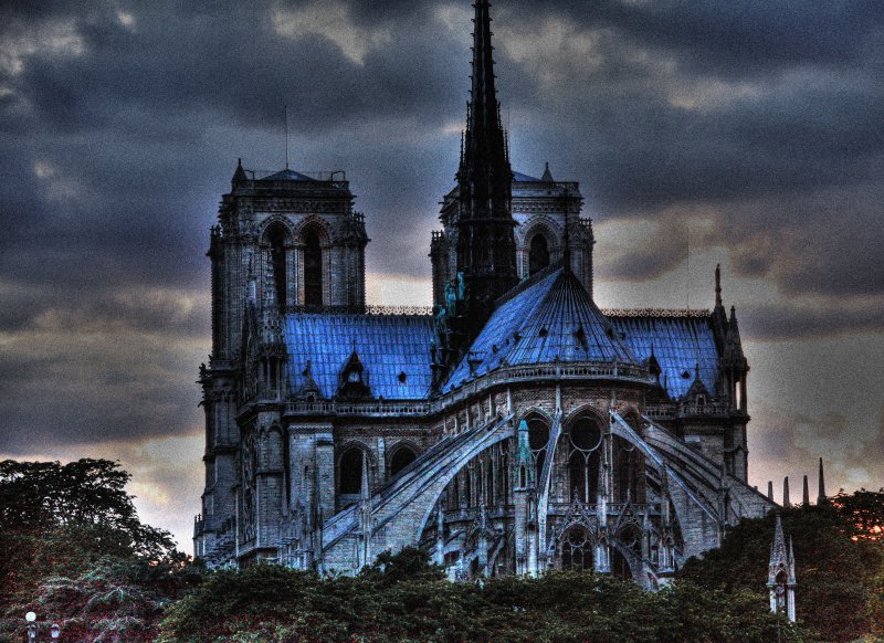 notre dame from seine river cruise, paris, france