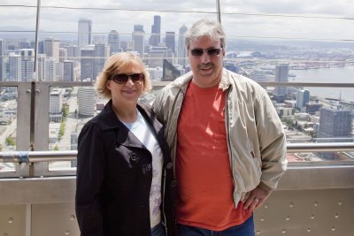 mike and dana at the space needle
