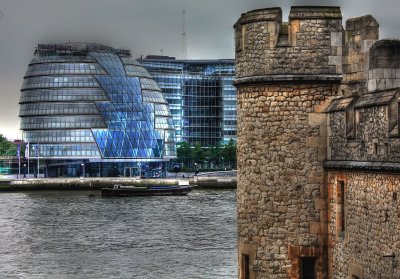 london city hall from the tower of london, london, u.k.